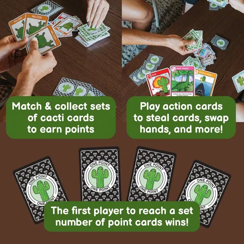 Miniatura 3 de ¿Cuál es el punto? El juego de cartas de cactus, un juego divertido y estratégico para familias, perfecto para noches de juego en familia, fácil