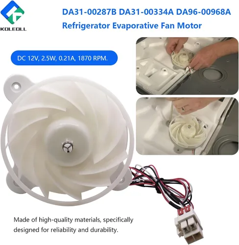 Miniatura 6 de DA31-00287B DA31-00334A DA96-00968A Motor del ventilador del evaporador del refrigerador compatible con Samsung 3954921 AP5948644 PS9494284