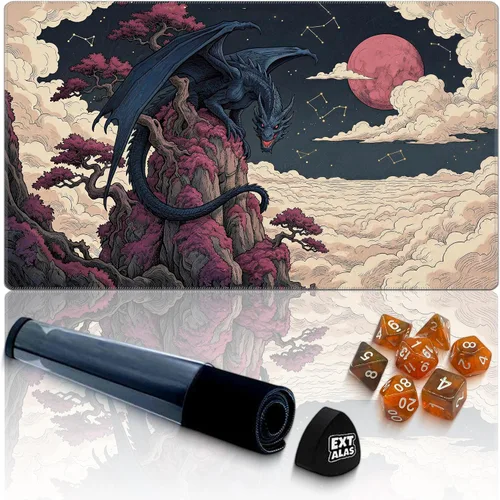 Miniatura 25 de Tapete MTG TCG -Incluye tubo de almacenamiento y 7 dados-¡Experimenta calidad de primer nivel y alfombrilla impermeable y antideslizante con bloqueo