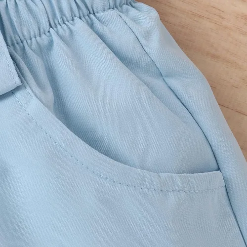 Miniatura 102 de TheFound Trajes de verano para niñas pequeñas, sin mangas, de punto acanalado, halter, pantalones cortos, ropa para recién nacidos, conjunto de 3