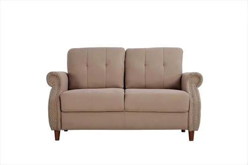 Miniatura 10 de Container Furniture Direct Tapizado ultra moderno con botones capitoné en la parte trasera con brazos enrollados para sala de estar, galleta