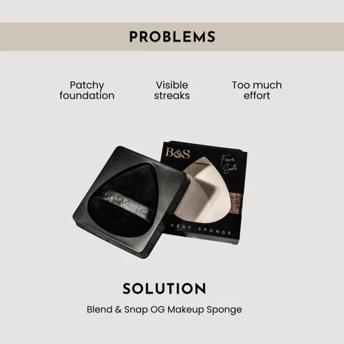 Miniatura 2 de BLEND & SNAP - Esponja de maquillaje triangular de terciopelo grande para una cobertura suave e impecable, esponja secante para base