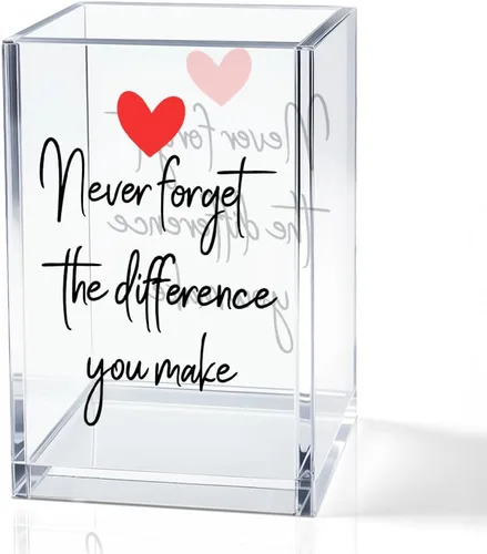 Portalápices de acrílico con texto en inglés "Never Forget The Difference You Make", regalos de despedida y jubilación para mujeres, enfermeras,