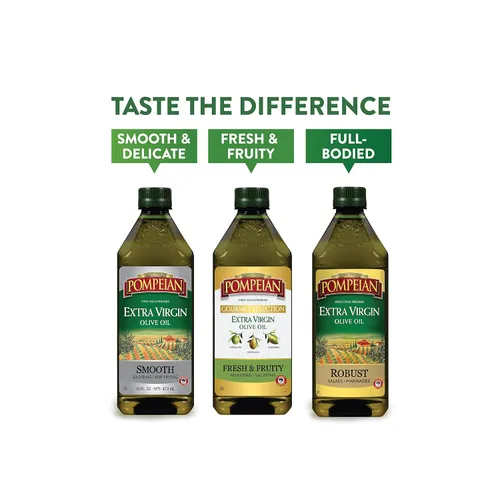Miniatura 3 de Pompeian Paquete variado de aceite de oliva virgen extra, AOVE suave, selección gourmet, AOVE robusto, contiene polifenoles, primer prensado