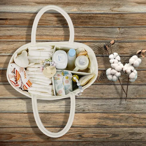 Miniatura 76 de Organizador de pañales para bebé con cuerda de algodón para niña o niño, cesta de almacenamiento portátil para guardería, bolsa de transporte