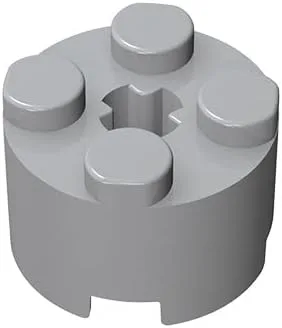 Miniatura 2 de Bloque de ladrillos clásico a granel, redondo de ladrillo 2x2 con orificio para eje, 100 piezas de ladrillo de construcción negro, compatible