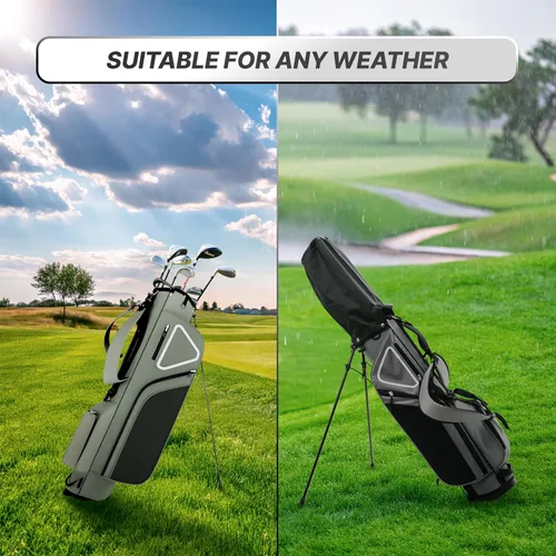 Miniatura 5 de Ultra-Lite Golf Stand Bag - 3 Lbs, 4 Way Divider Portable Golf Club Carry Bag, Water-Repellent Golf Travel Case with Rain Hood, Golf Gifts for Men