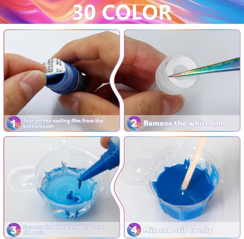 Miniatura 5 de Ceya Pasta de pigmento para resina epoxi, 30 colores, 13.7 onzas, altamente concentrada y fácil de mezclar, juego de colorantes de resina opaca