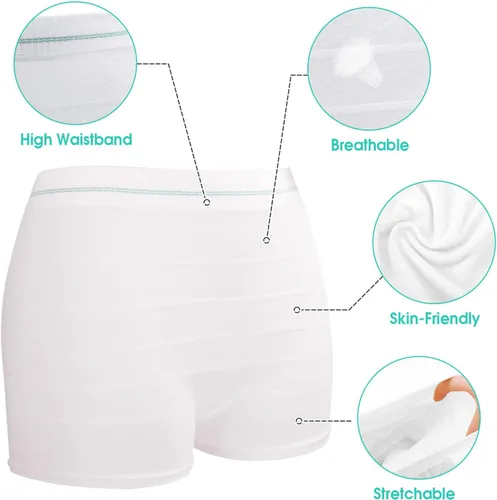Miniatura 3 de HANSILK Ropa interior posparto de malla sin costuras Natural cesárea entrega post recuperación quirúrgica bragas desechables de mujer