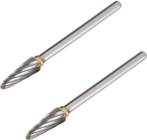 Miniatura 18 de Utoolmart Limas rotativas de carburo de tungsteno de 0.118 in, vástago de 0.118 in, herramienta de rebabas rotativas de forma cilíndrica dentada