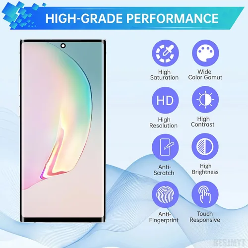 Miniatura 6 de Para Samsung Galaxy Note 10 Plus 5G OLED Reemplazo de pantalla con Aura Marco Blanco Pantalla OLED Touch Digitalizador Montaje Completo Fix Glass