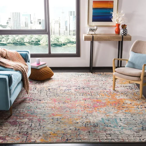 Miniatura 18 de SAFAVIEH Colección Madison - Alfombra de acento 2'2" x 4', negro y dorado, diseño abstracto moderno, no desprende pelusa y fácil cuidado, ideal