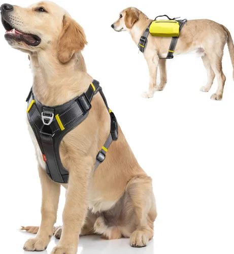 Miniatura 13 de Fida - Arnés resistente para perro, pechera para viaje, campamento o senderismo. Para perro pequeño, mediano y grande, con 2 bolsillos laterales