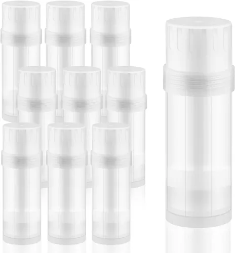 Wresty 10 recipientes de desodorante de 2.0 fl oz/2 onzas, tubos vacíos de plástico, botellas recargables de plástico, envase casero en barra