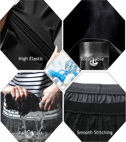 Miniatura 4 de Oelise Pantalones deportivos para hombre con bolsillos con cremallera, pantalones rectos para hombre, pantalones deportivos para entrenamiento
