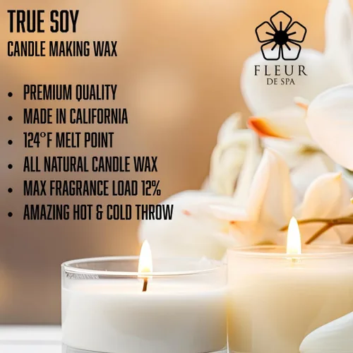 Miniatura 5 de Fleur DE SPA - Cera de soja natural de 6 libras, fabricada en Estados Unidos, empaquetada en barras de 1 libra, combustión limpia, excelente aroma