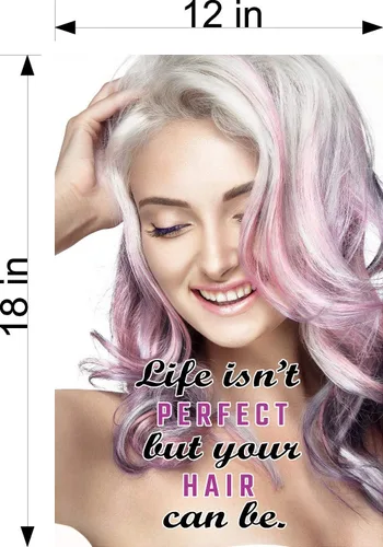 Hair XVII Service Beauty Salon Sign Publicidad Marketing Decoración Vertical (Adhesivo de tela con reverso adhesivo [Interior], 18.0 in)