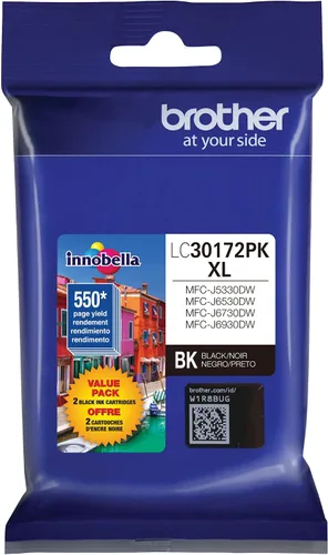 Miniatura 2 de Brother Impresora LC30172PK Cartucho de tinta negro de alto rendimiento XL (paquete de 5, 10 unidades en total)