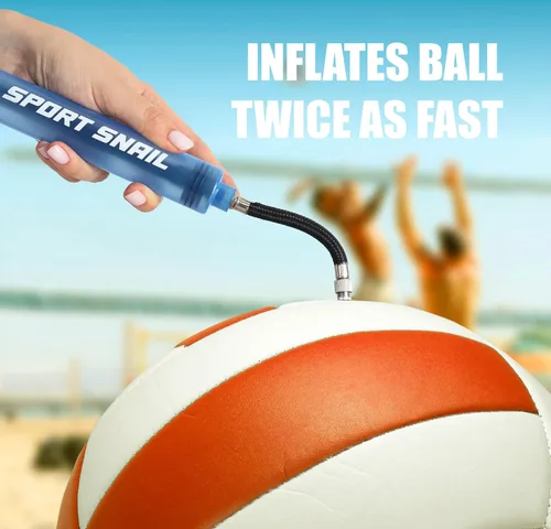Miniatura 6 de Bomba de mano para pelotas – Bomba de aire portátil con aguja de 3 piezas y estuche compacto – Inflador de pelota deportiva pequeña – Voleibol