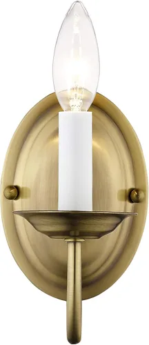 Miniatura 4 de Livex Lighting 4151-01 Aplique de pared sin pantallas, Latón Antiguo, 4.25"An x 7"Al