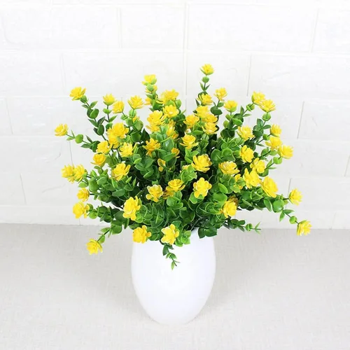 Miniatura 5 de 12 paquetes de flores artificiales para exteriores, plantas falsas para decoración de otoño y verano, flores de seda artificiales, resistencia