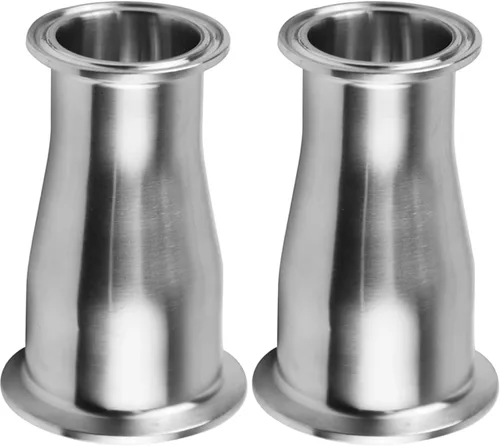 Beduan Reductor Tri Clamp Férula Acero Inoxidable 304 Instalación Sanitaria Tubo de 2" OD a 1-1/2" Tubo OD (Paquete de 2)