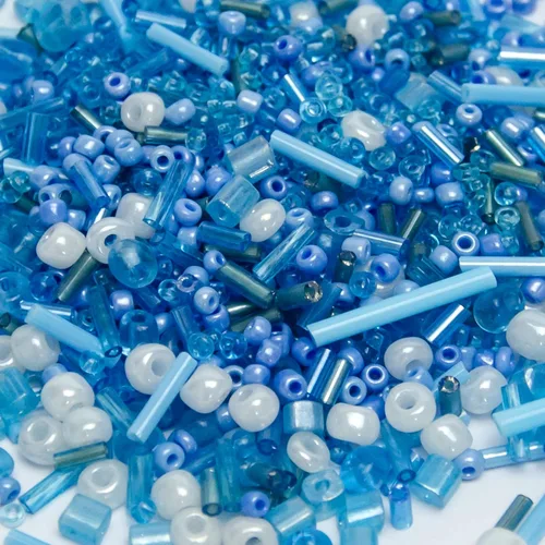 1000 cuentas de semillas de vidrio mixto, 0.059-0.177 in, tubo azul, cuentas espaciadoras de semillas de vidrio sueltas para fabricación de joyas