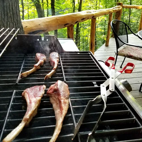Miniatura 6 de Juego de pinzas (paquete de dos) pinzas para parrilla de 13 y 17 pulgadas y volteadores de carne para asar a la parrilla en parrillas de gas