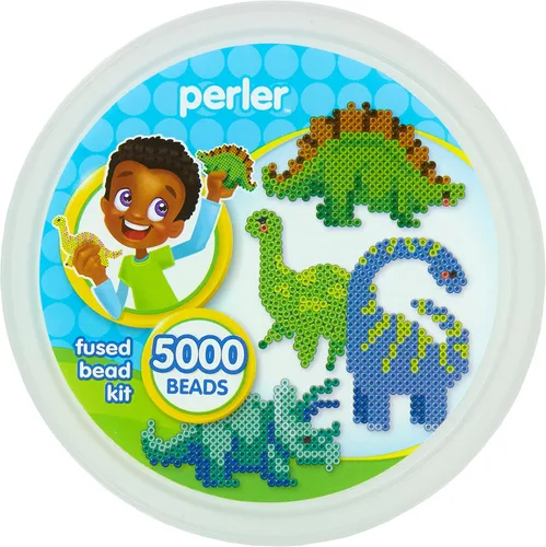 Miniatura 3 de Perler Kit de actividades para manualidades con cuentas de dinosaurios, 5004 piezas