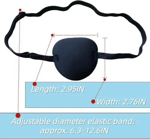 Miniatura 4 de parche para ojos monocular negro, lavable, para ambliopía, parche médico para ojos, disfraz de pirata para adultos y niños