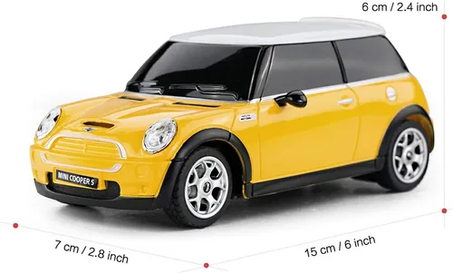 Miniatura 3 de RASTAR Modelo Mini Cooper, 1:24 RC Cars Toy Mini Cooper Control Remoto Auto RC Mini Cooper Car Toy para niños, amarillo