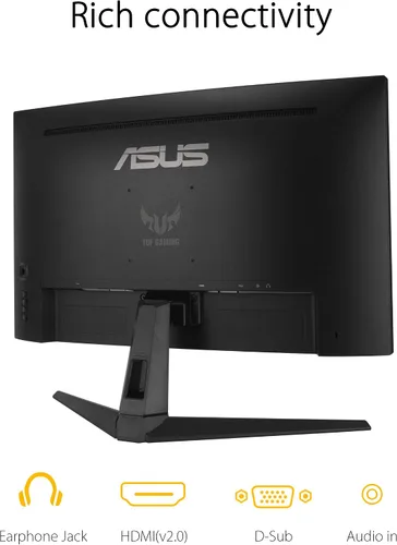 Miniatura 16 de ASUS TUF Gaming VG27VH1B - Monitor curvo de 27 pulgadas, 1080P Full HD, 165Hz (soporta 144 Hz), desenfoque de movimiento extremadamente bajo