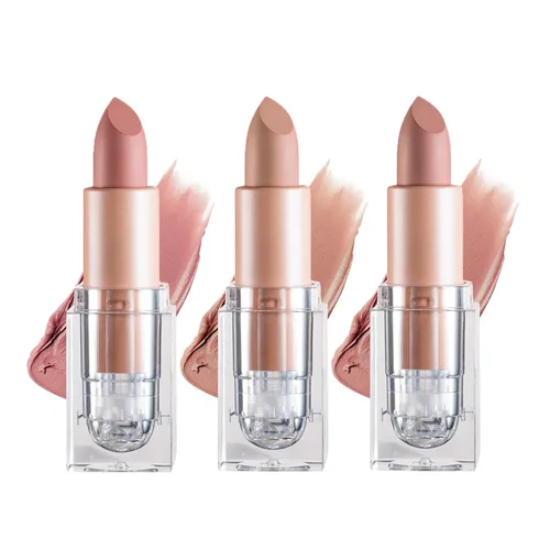 Miniatura 22 de IONSGAKO Lápiz labial mate nude aterciopelado, brillo de labios, no se decolora, no se pega a la copa, lápiz labial color nude, tinte de labios