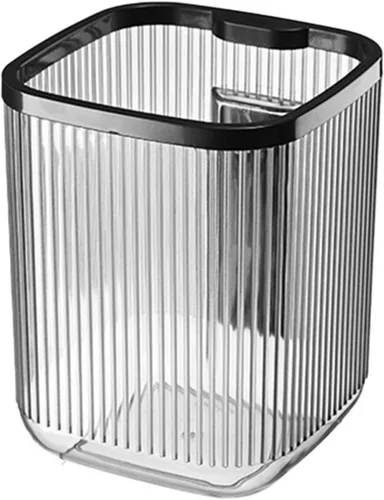 Miniatura 10 de VALINK Basurero transparente, papelera de acrílico transparente con soporte, estuche de almacenamiento multiusos para dormitorio, hogar, oficina