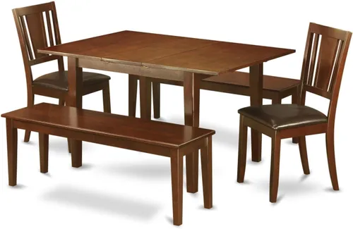 Miniatura 11 de East West Furniture PSDU5-MAH-LC - Juego de comedor de 5 piezas que incluye una mesa de comedor rectangular con hoja de mariposa y 4 sillas