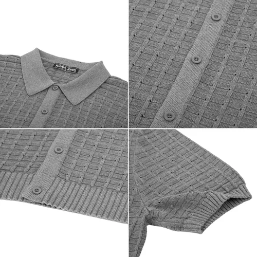 Miniatura 5 de PJ PAUL JONES Polo de golf de manga corta con textura transpirable para hombre