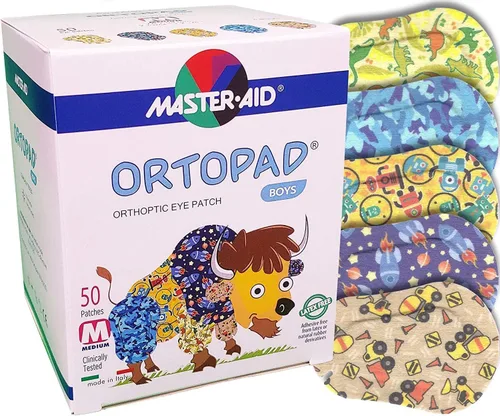 Miniatura 3 de Ortopad Parches de bambú para niños, 50/caja (tamaño mediano, 2-4 años) paquete de camuflaje azul