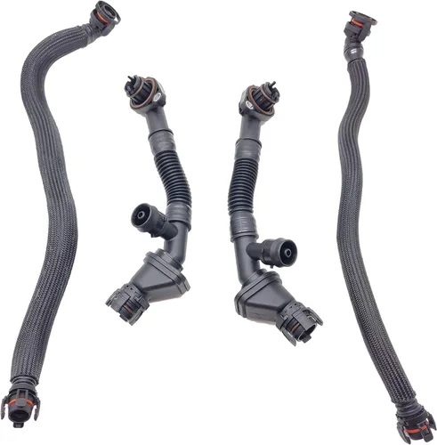 Miniatura 8 de 4 piezas de tubo de ventilación de cárter izquierdo y derecho para BMW 550i 650i 750i 750Li Alpina B7 X5 X6 xDrive35i N63 4.4L 11157575640