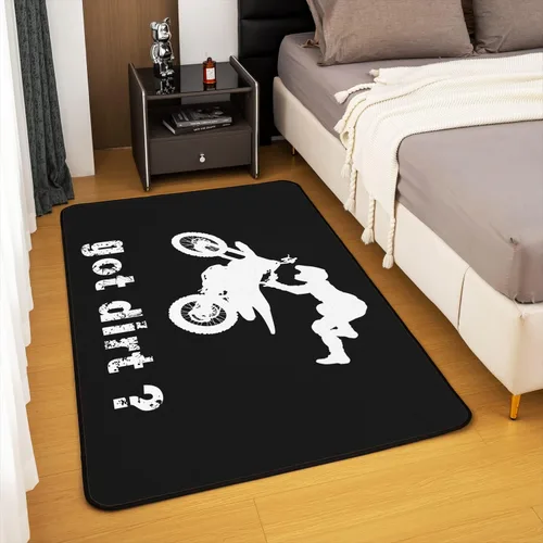 Miniatura 4 de Alfombra de motocross de 3 x 5 pies, alfombra para deportes extremos, sala de estar, dormitorio, decoración de motocicleta, alfombra antideslizante