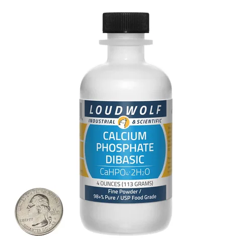 Miniatura 12 de Fosfato de calcio dibásico / botella de 8 onzas / 98 % más puro USP grado alimenticio/polvo fino/Estados Unidos