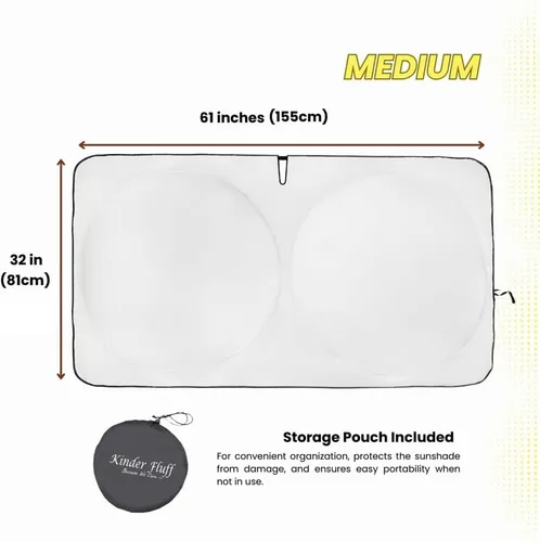 Miniatura 2 de Kinder Fluff Parasol para parabrisas Protección solar reflectante patentada para automóvil, certificado 99% de bloqueo UVR, interior fresco