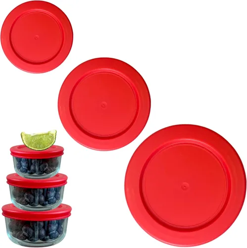 Miniatura 17 de Tapas/Cubiertas de repuesto naranja, azul, rojo de 2, 4 y 7 tazas para cuencos de almacenamiento Pyrex, Anchor Hocking y KlareWare *Solo tapas