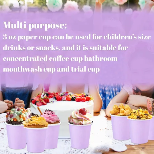 Miniatura 6 de 50 Paquetes Vasos de Papel Desechables de 3 oz, Vasos de Baño Vasos de Papel Pequeños, Vaso para Enjuague Bucal Taza de Espresso para Fiestas, Baño