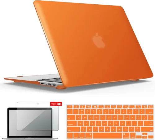 Miniatura 51 de iBenzer Carcasa rígida de plástico con superficie suave 3 en 1 y cubierta para teclado y protector de visualización para MacBook Air, Negro