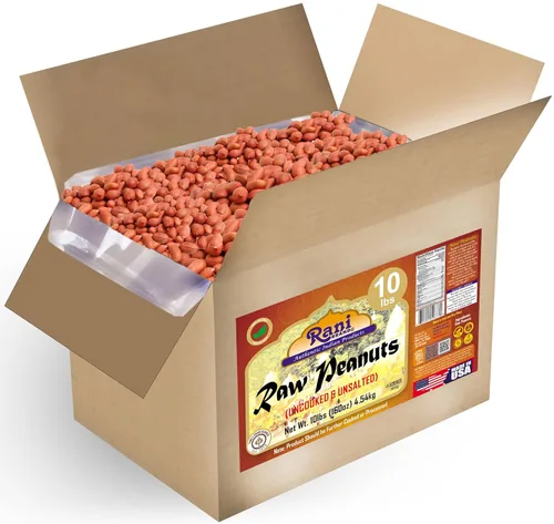 Miniatura 14 de Cacahuetes Rani, enteros crudos con piel (sin cocer, sin sal) 80 onzas (5 libras) 5.0 lbs a granel ~ Todo natural Vegano Kosher Apto