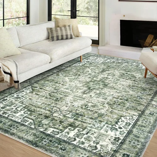 Miniatura 58 de SIILOOM Alfombra lavable de 2 x 3 pies, alfombra suave color taupe ceniza para entrada, tapete antideslizante para puerta de interior, tapete
