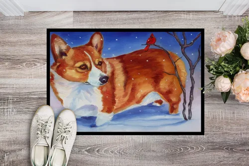 Miniatura 2 de Caroline's Treasures 7411MAT Corgi Cardinal Buddy - Felpudo de 18 x 27 pulgadas, para interiores y exteriores, para entrada, antideslizante