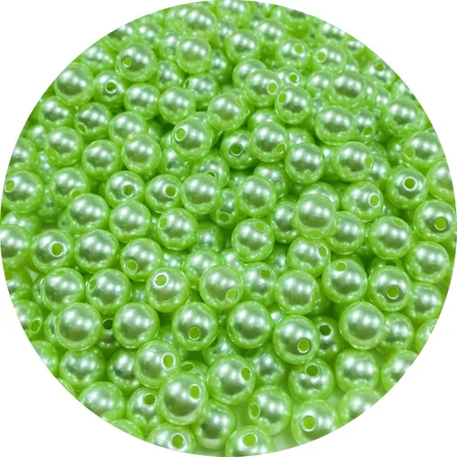 Miniatura 12 de 300 cuentas de perlas para manualidades, perlas de resina de 0.315 pulgadas para hacer joyas, cuentas redondas sueltas con agujero para collares