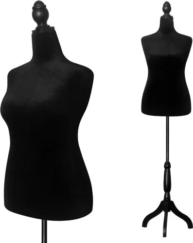 Miniatura 8 de Maniquí femenino con forma de torso y cuerpo de mujer con trípode ajustable para costura, para exhibición de vestidos, joyería (color beige)