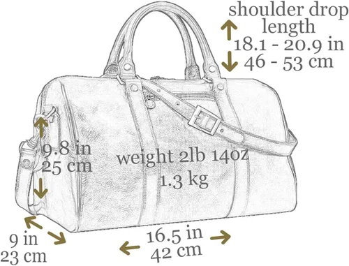 Miniatura 6 de Bolsa de lona pequeña de cuero de grano completo, bolsa de gimnasio para fin de semana unisex, color marrón, resistencia al tiempo, Marrón